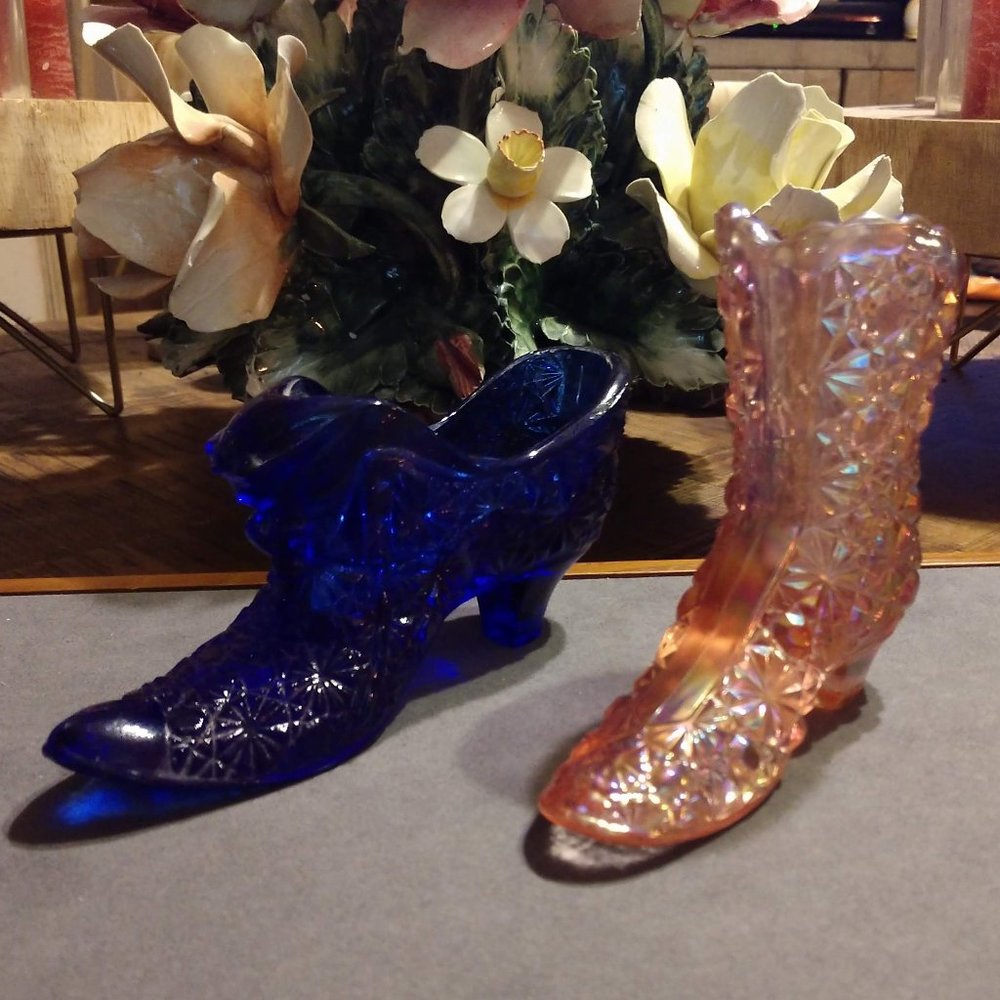 Fenton Signed Blue & Pink Boots